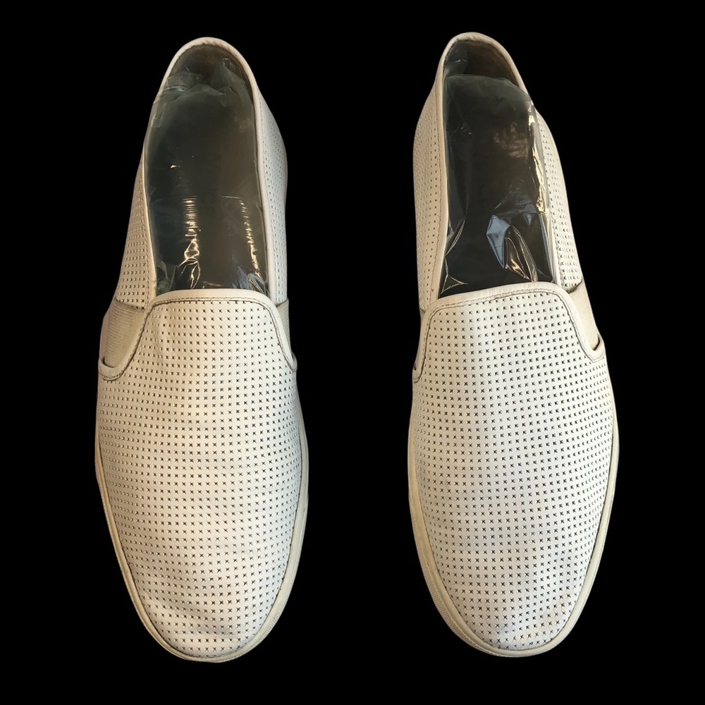 Vince. White Slip-On Perforated Sneakers 10